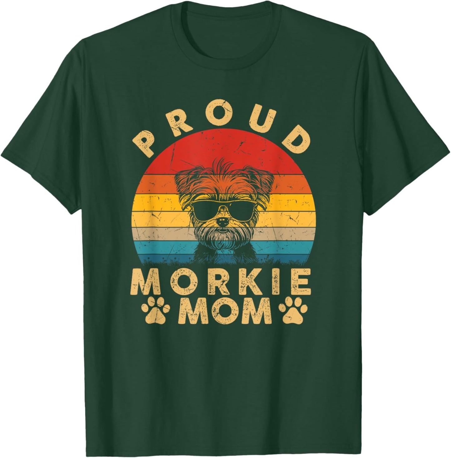 Proud Morkie Mom Gifts I Love My Dog Mom Mama Mothers Day Women Kids T-Shirt - T-Shirt | Forest