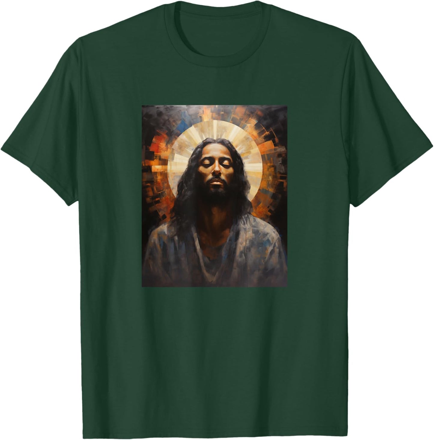 Jesus Christ African American Black In Prayer Face Of Jesus T-Shirt - T-Shirt | Forest