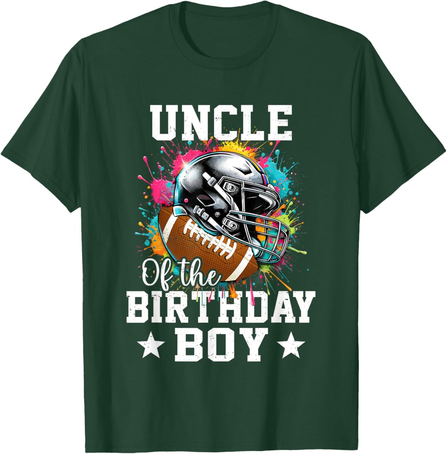 Uncle Of The Birthday Boy Football Lover First Birthday T-Shirt - T-Shirt | Forest