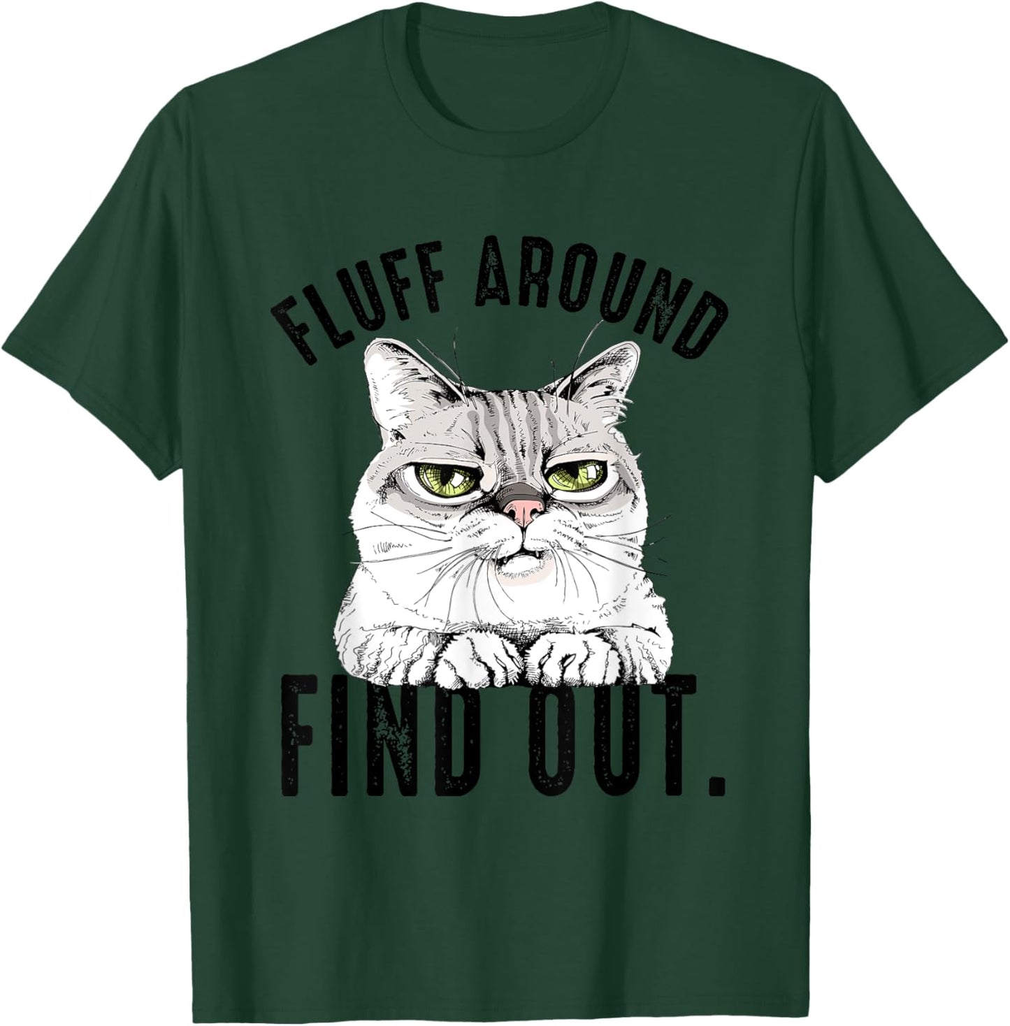 Angry Kitty Cat Sarcastic Novelty Fluff Around and Find Out Women T-Shirt - T-Shirt | Forest