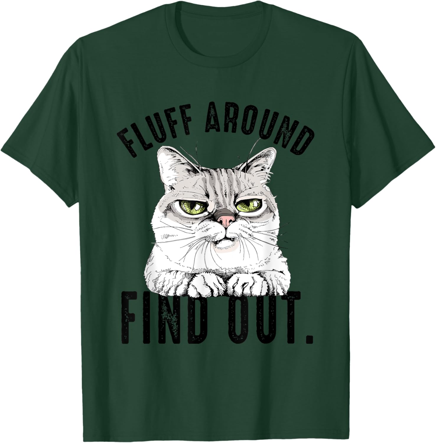Angry Kitty Cat Sarcastic Novelty Fluff Around and Find Out Women T-Shirt - T-Shirt | Forest