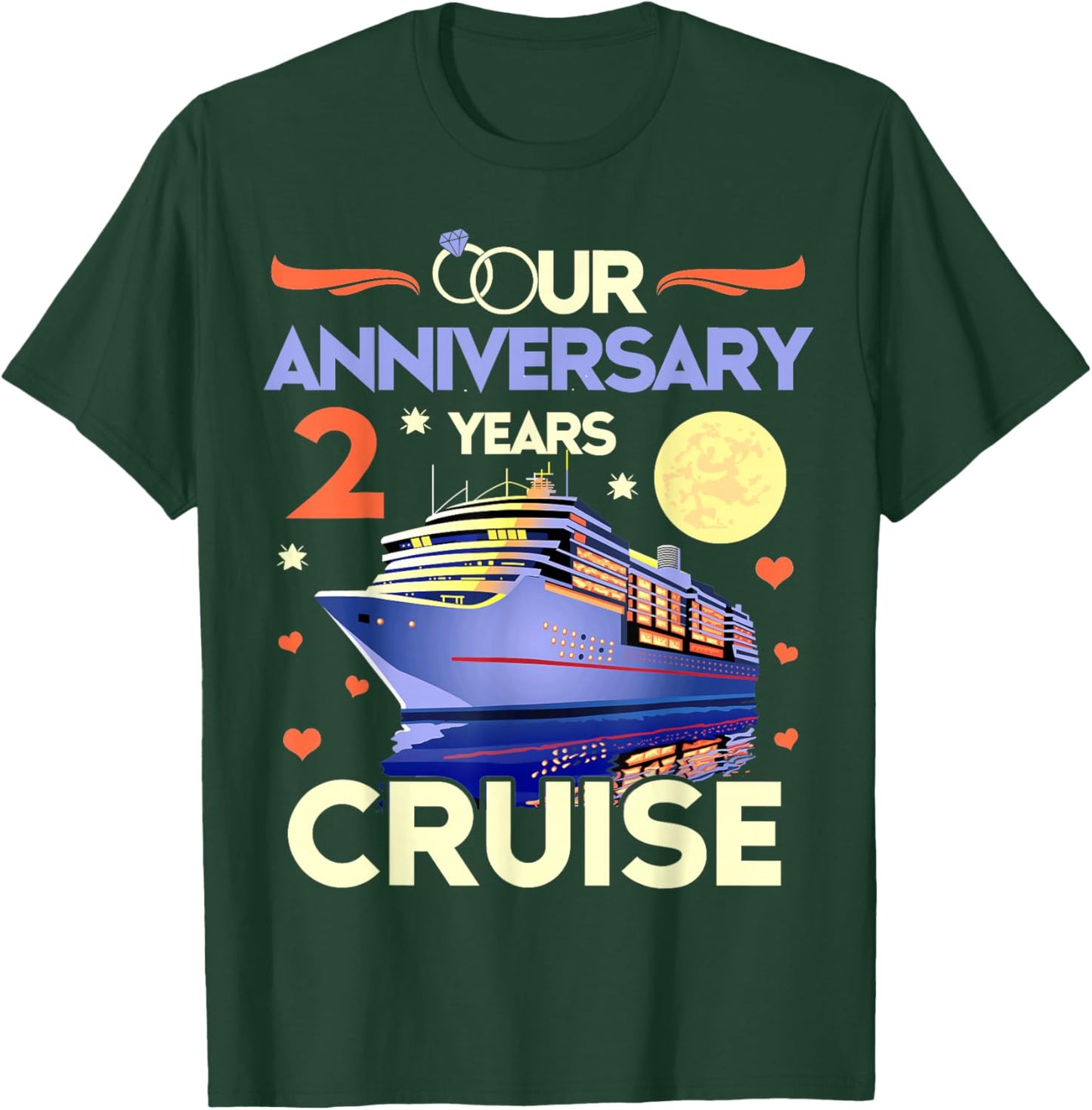 Our 2nd Wedding Anniversary Cruise 2 Years Anniversary T-Shirt - T-Shirt | Forest