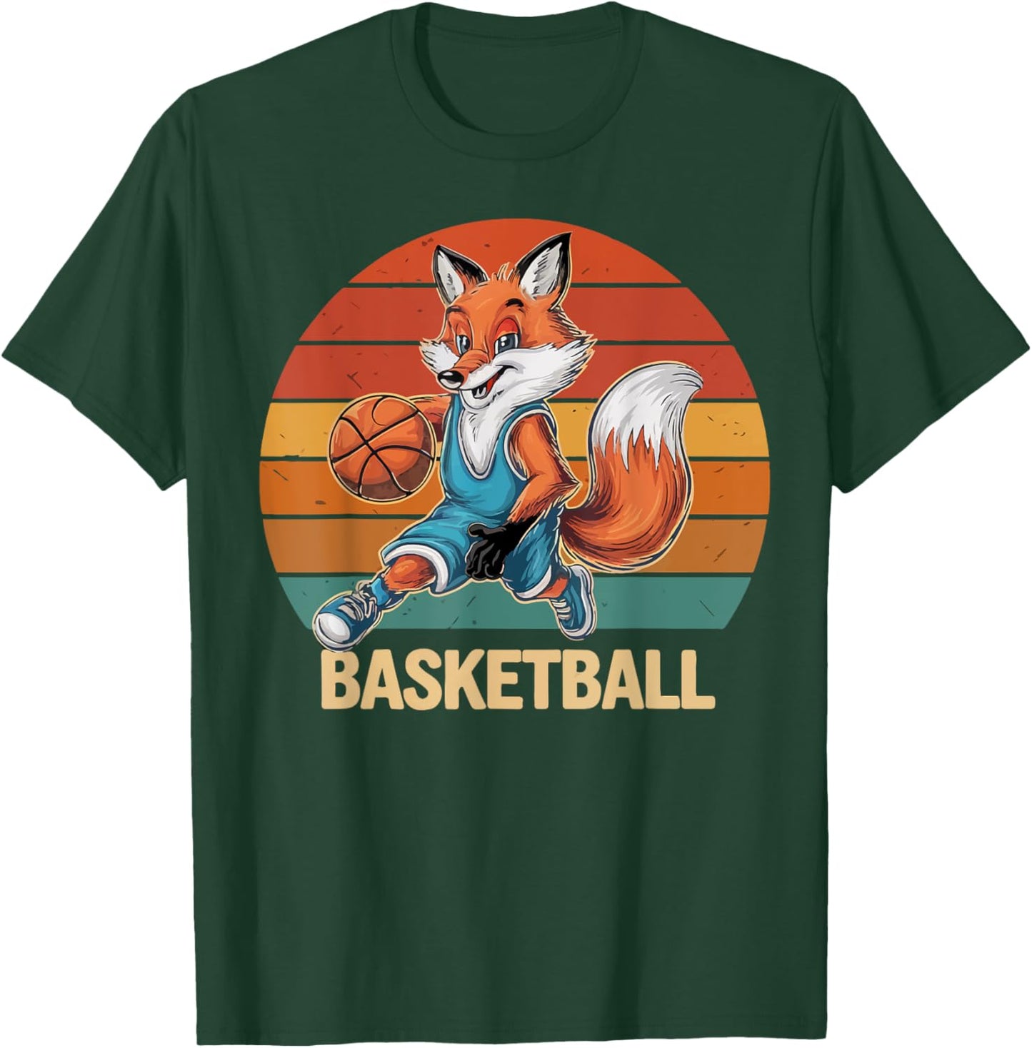 Vintage The fox Playing Basketball The fox lovers basketball T-Shirt - T-Shirt | Forest