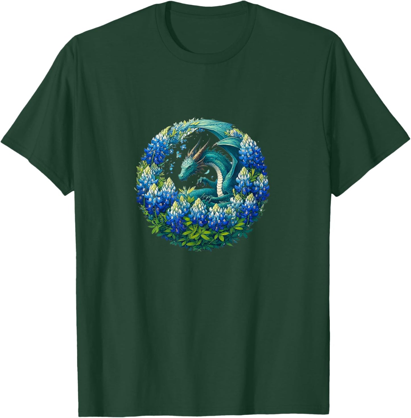Texas Bluebonnets Dragon Blue Texan T-Shirt - T-Shirt | Forest