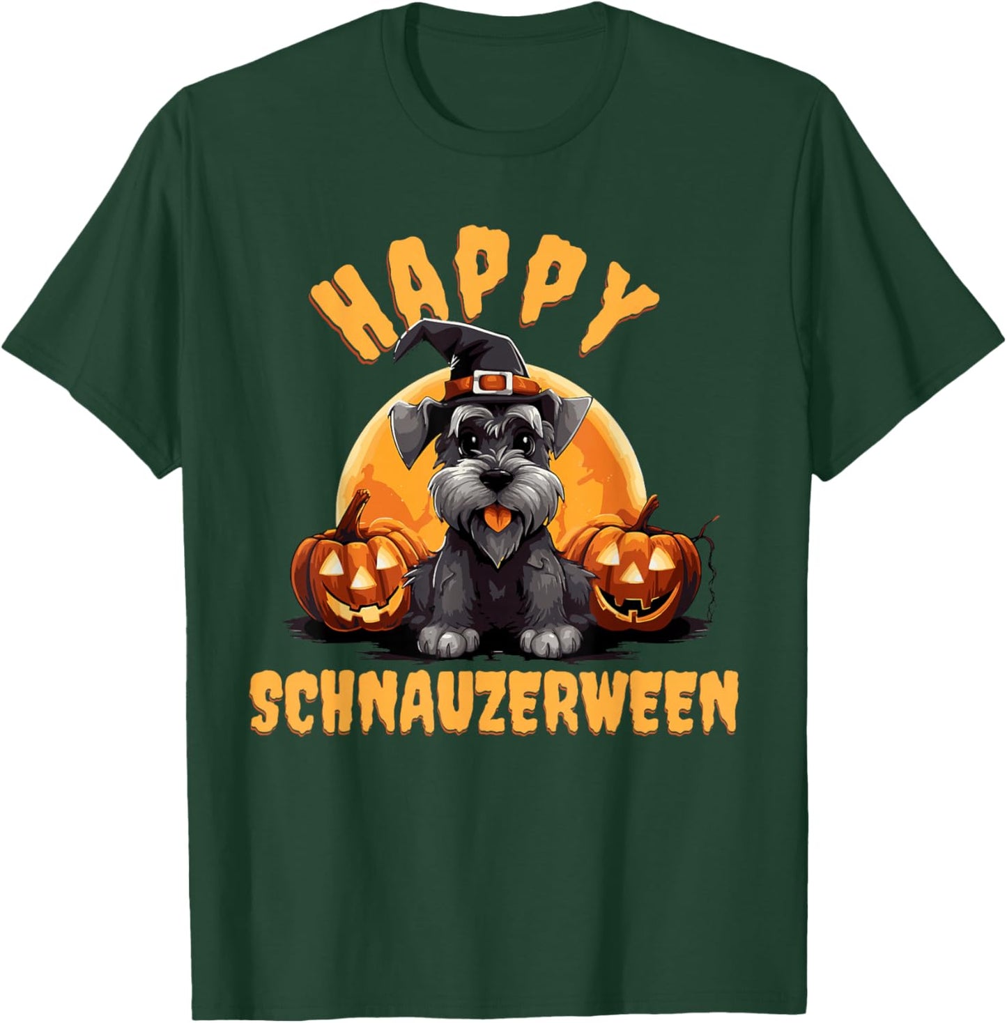 Happy Schnauzerween Schnauzer Halloween T-Shirt - T-Shirt | Forest