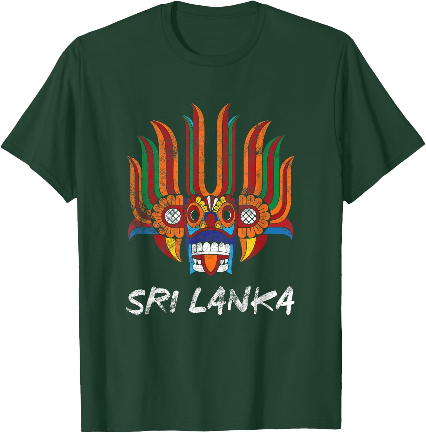 Sri Lanka Holiday Sri Lankan Tribal Festival Mask T-Shirt - T-Shirt | Forest