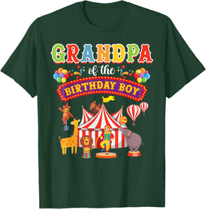 Grandpa Of The Birthday Boy Carnival Circus 1st Birthday T-Shirt - T-Shirt | Forest