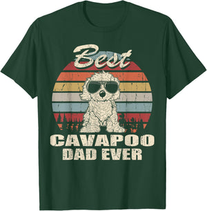 Best Cavapoo Dad Ever Vintage Retro Dog Dad T-Shirt - T-Shirt | Forest