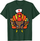 Nurse Turkey Thanksgiving Scrub Top For Nurses Fall Women T-Shirt - T-Shirt | Forest