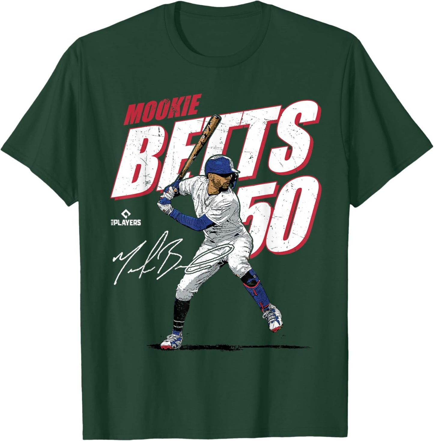 Mookie Betts | Los Angeles Baseball MLB Players | MLBMBE3001 T-Shirt - T-Shirt | Forest