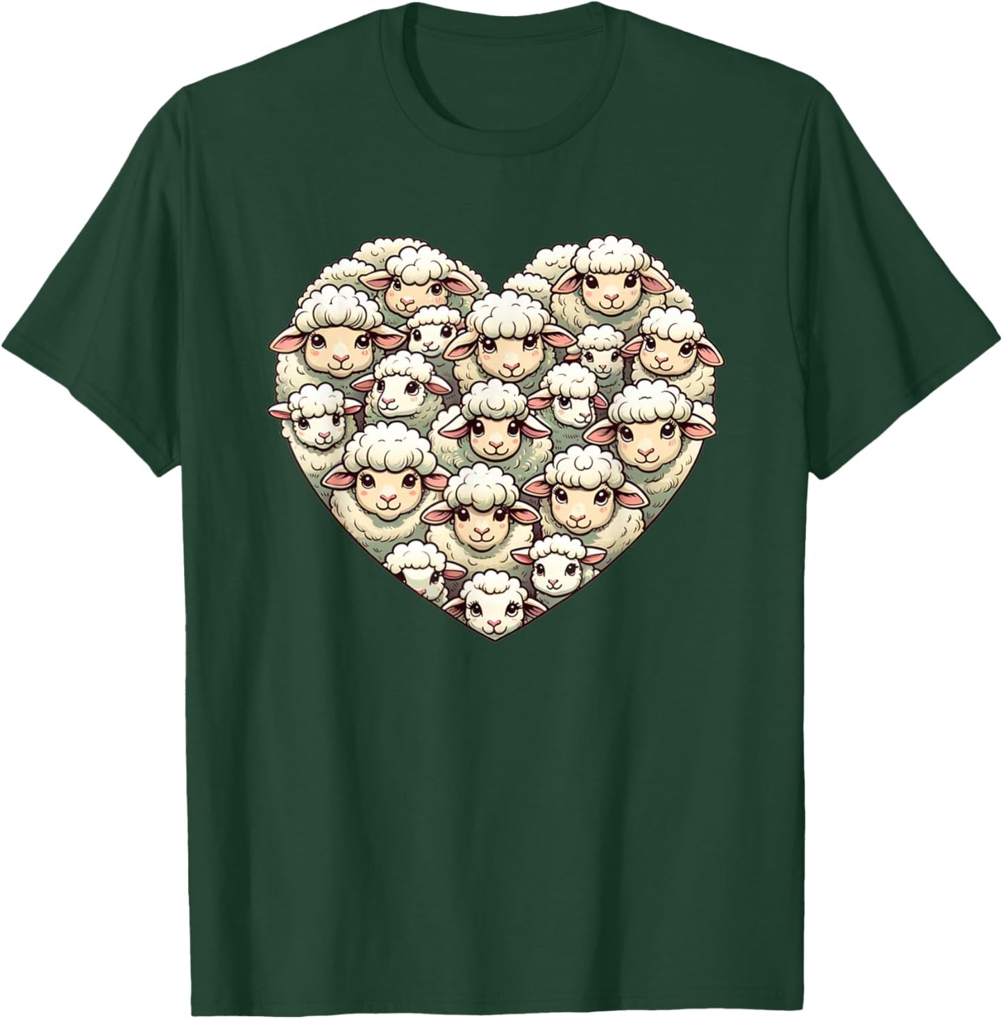 Lovely Sheeps Farm Animal Sheep Lover T-Shirt - T-Shirt | Forest