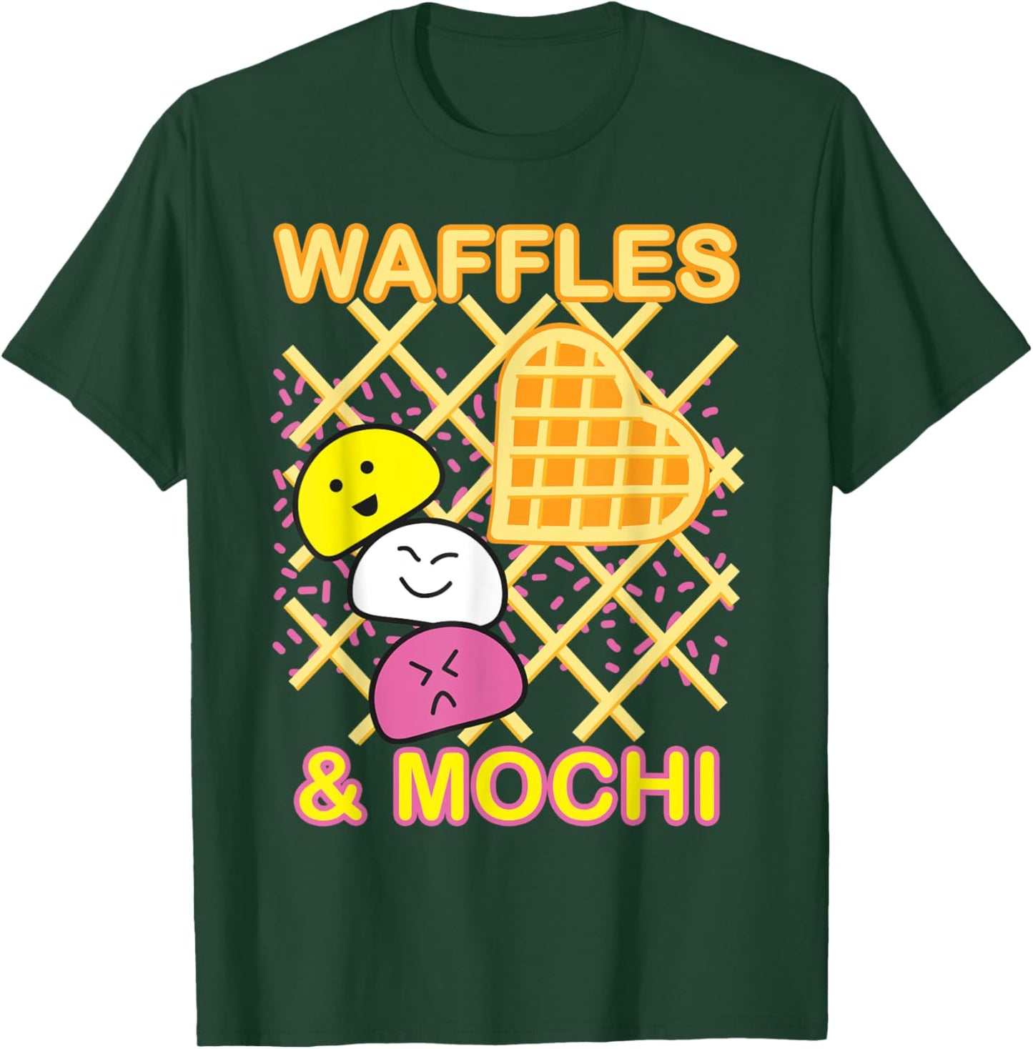 MOCHI and WAFFLES Cute Kawaii Japanese Ice cream Retro 90s Men Women Kids T-Shirt - T-Shirt | Forest