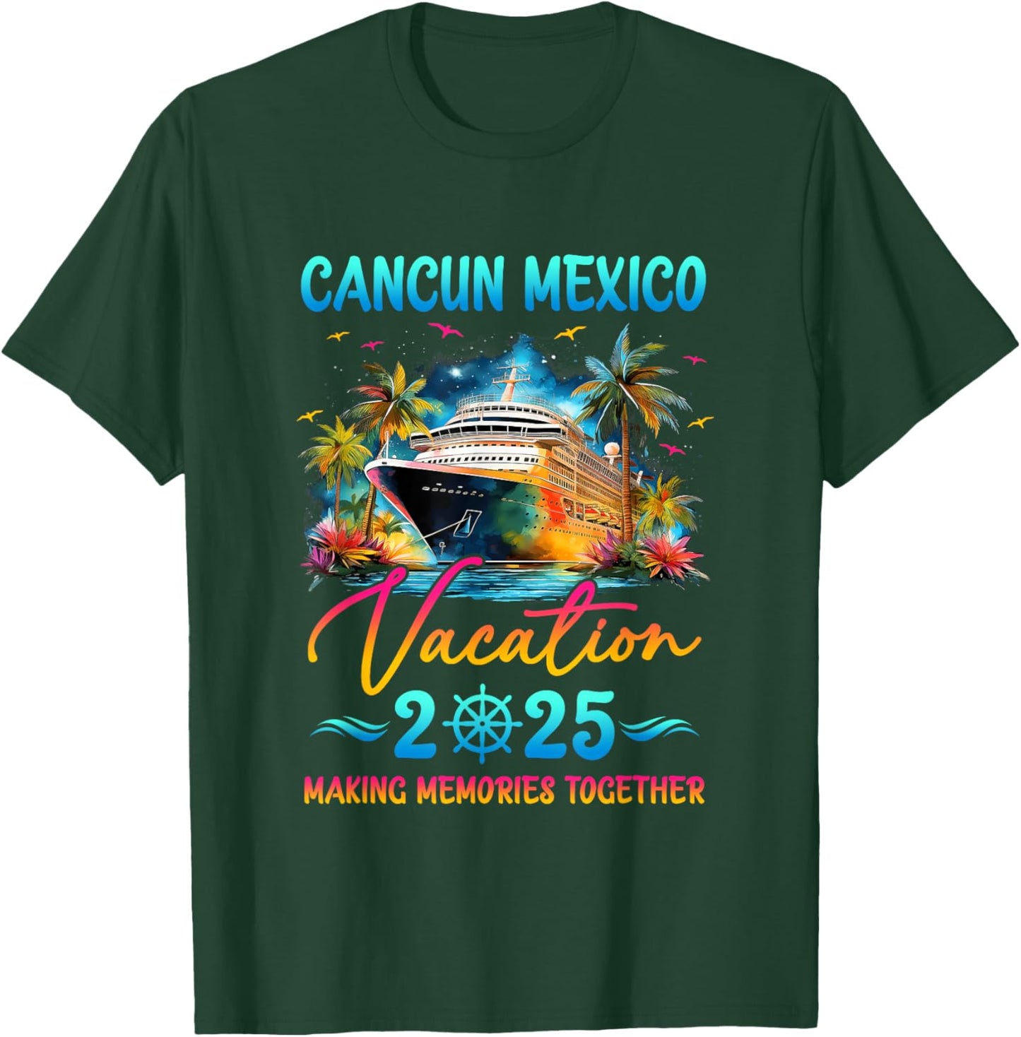 Cancun Mexico Family Vacation 2025 Matching Group Summer T-Shirt - T-Shirt | Forest