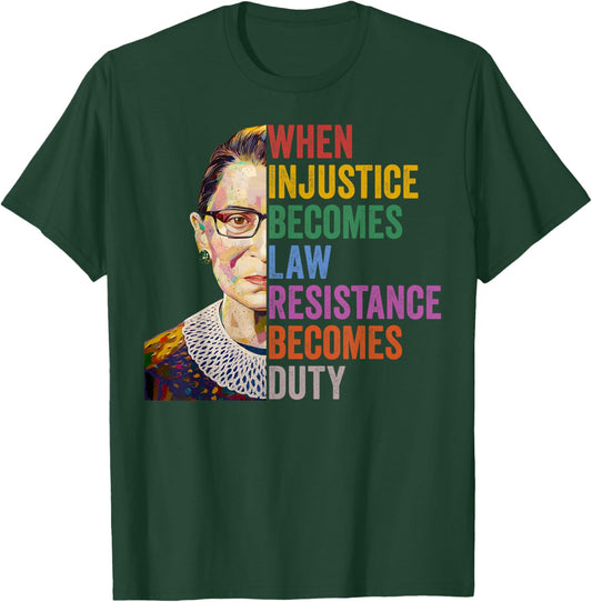 Notorious RBG Feminist Quotes Apparel -Adults Black Small T-Shirt - T-Shirt | Forest