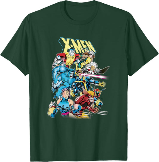 Marvel X-Men Team Charging Into Battle Vintage Shot T-Shirt - T-Shirt | Forest