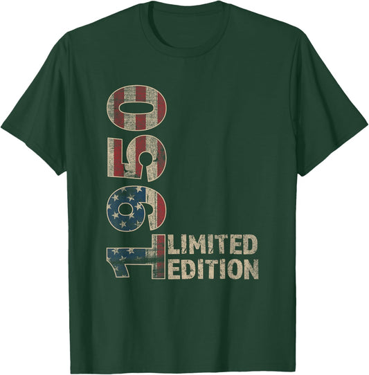 75th Birthday Gift Men Vintage Born 1950 Turning 75 Year Old T-Shirt - T-Shirt | Forest
