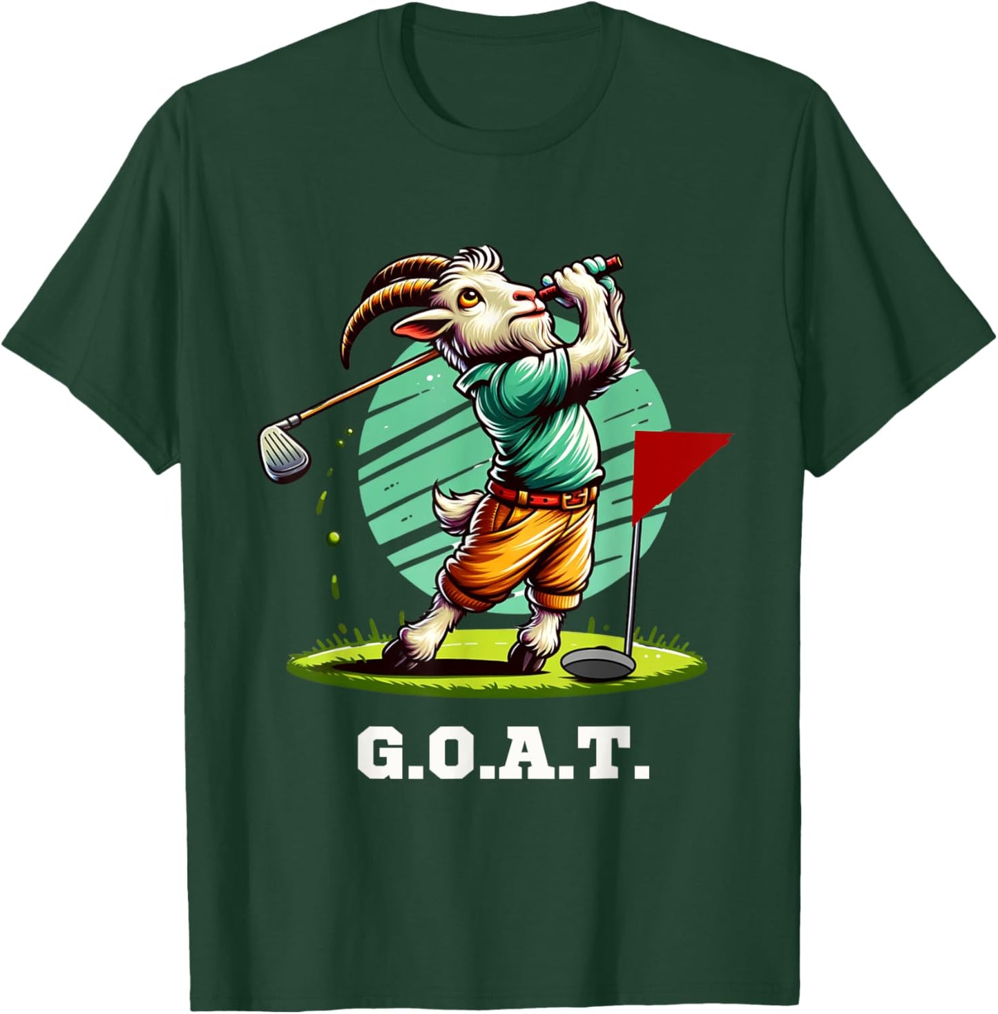 G.O.A.T. Goat Golfer Golfing Golf Funny T-Shirt - T-Shirt | Forest