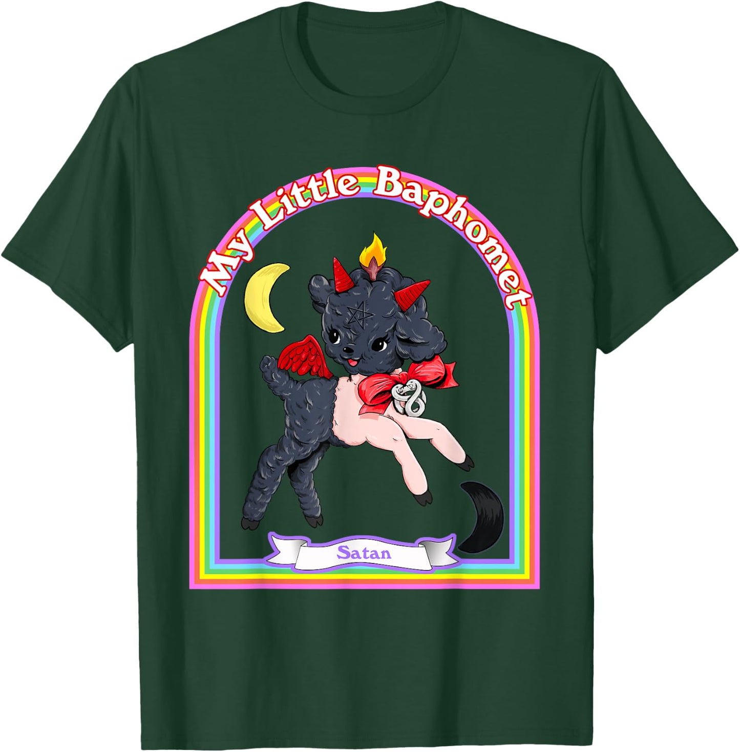 Baphomet Cute Satan Kawaii Retro Vintage Satanic Atheist T-Shirt - T-Shirt | Forest