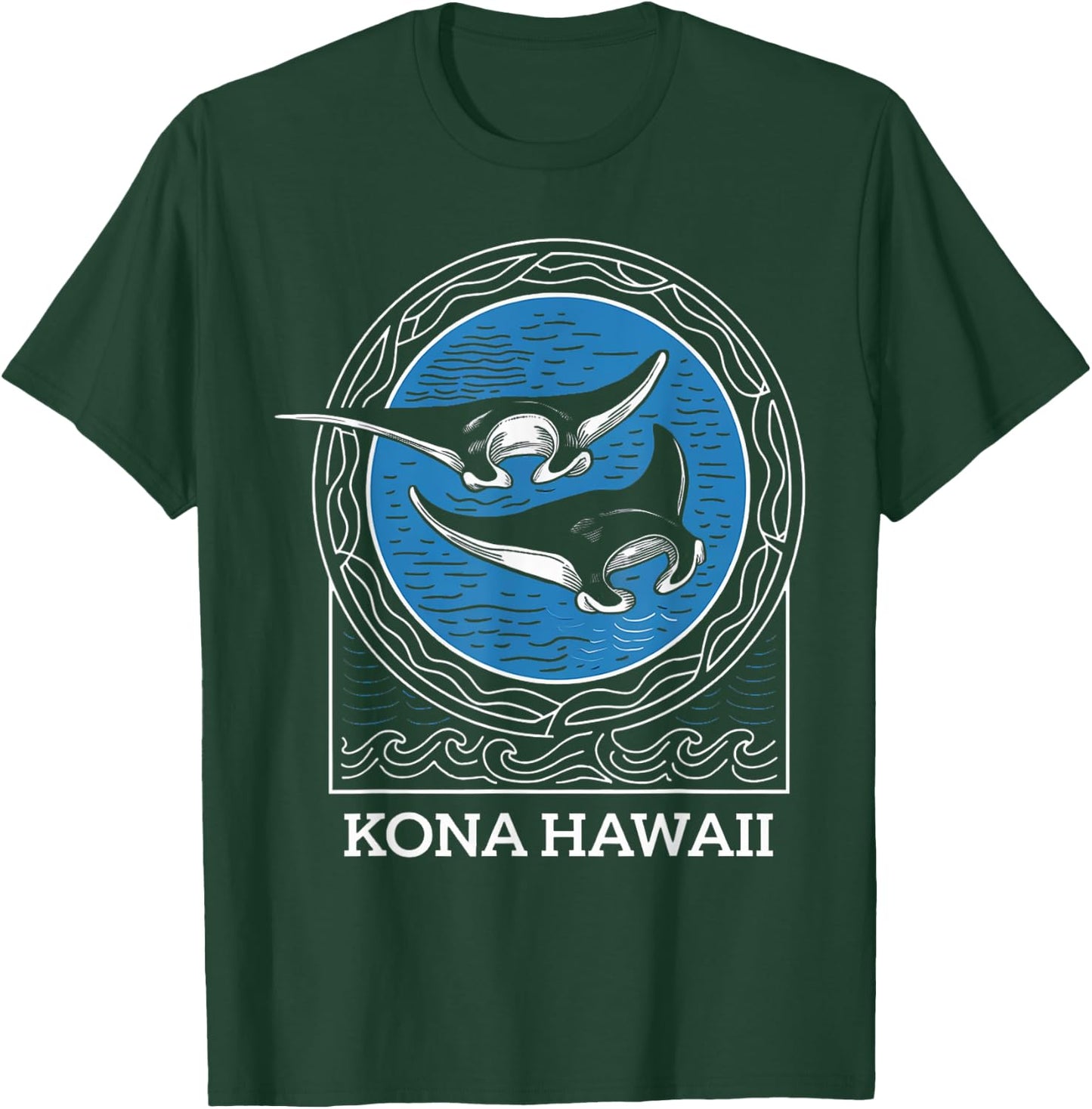 Kona Hawaii Hawaiian Beach Surfer Surfing Diving Fishing T-Shirt - T-Shirt | Forest