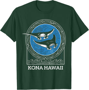 Kona Hawaii Hawaiian Beach Surfer Surfing Diving Fishing T-Shirt - T-Shirt | Forest