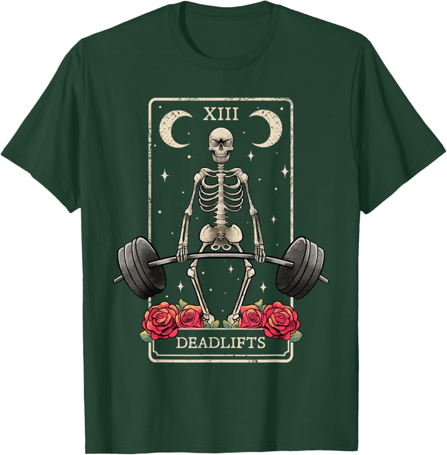 Deadlifts Tarot Card Occult Workout Esoteric Gothic Goth Gym T-Shirt - T-Shirt | Forest