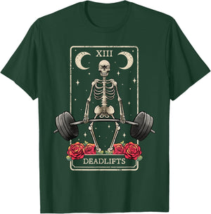 Deadlifts Tarot Card Occult Workout Esoteric Gothic Goth Gym T-Shirt - T-Shirt | Forest