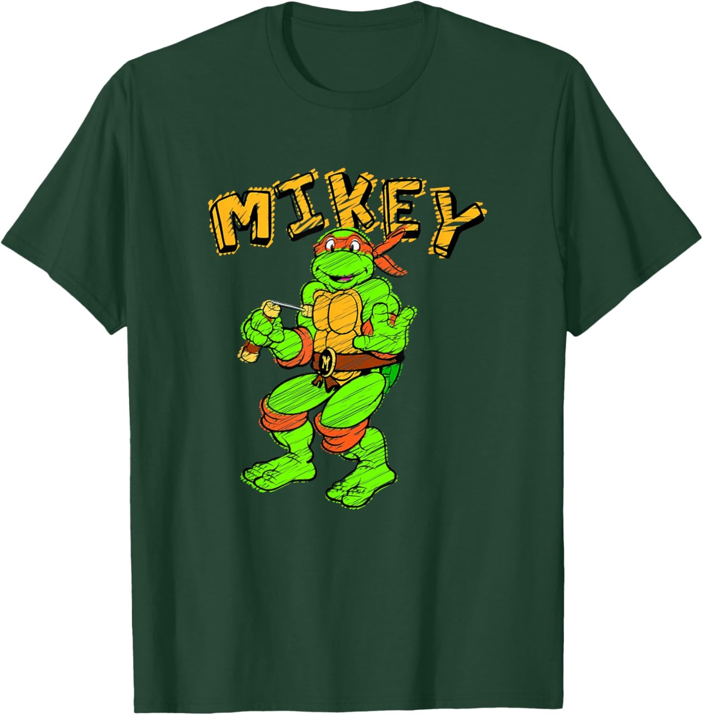 Teenage Mutant Ninja Turtles Michelangelo Draw Mikey Logo T-Shirt - T-Shirt | Forest