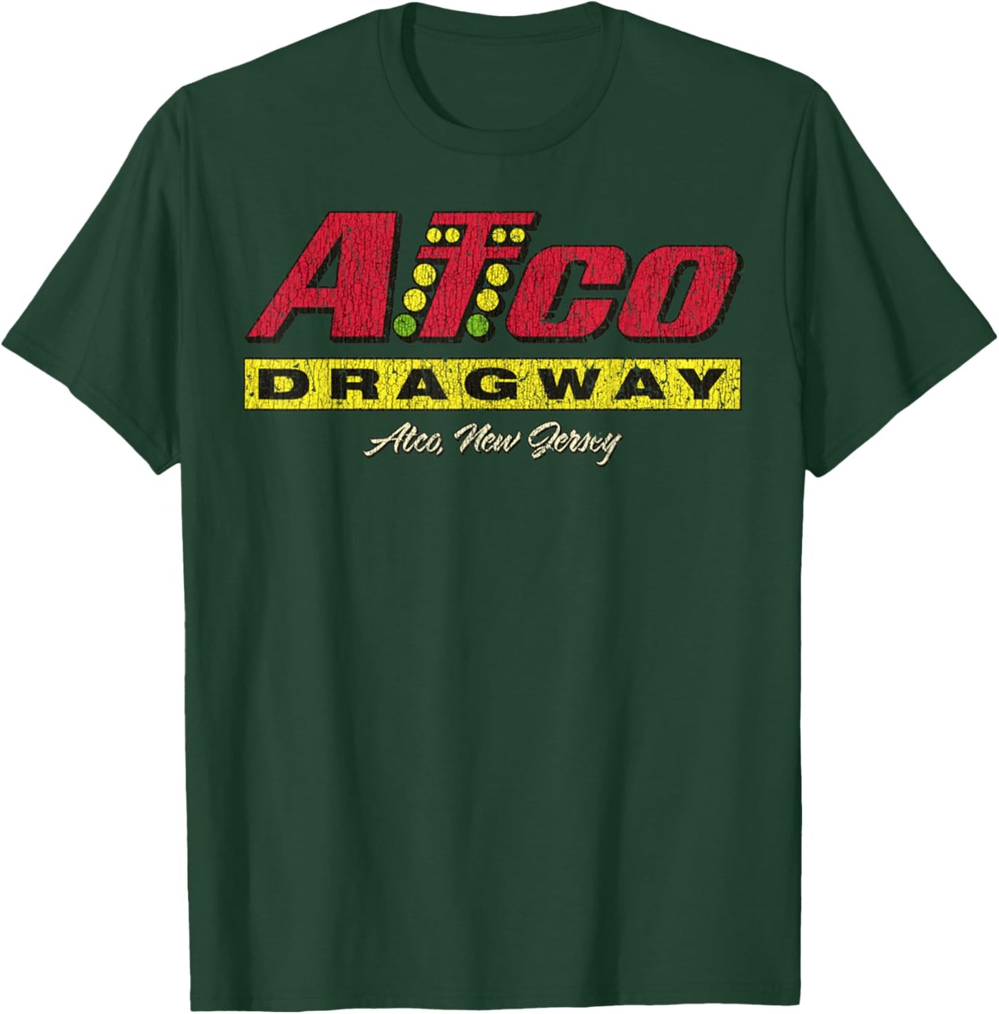 Vintage Drag Racing Retro Christmas Tree Dragway Xmas T-Shirt - T-Shirt | Forest