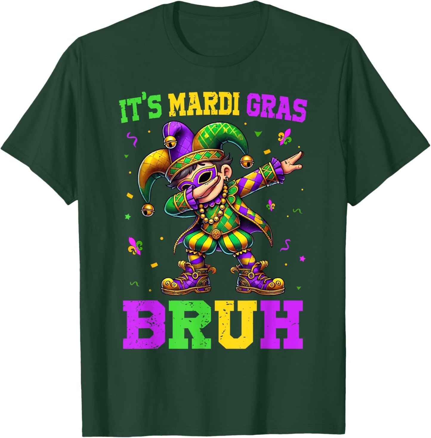 It's Mardi Gras Bruh Dabbing Boy Kids New Orleans Trip Men T-Shirt - T-Shirt | Forest