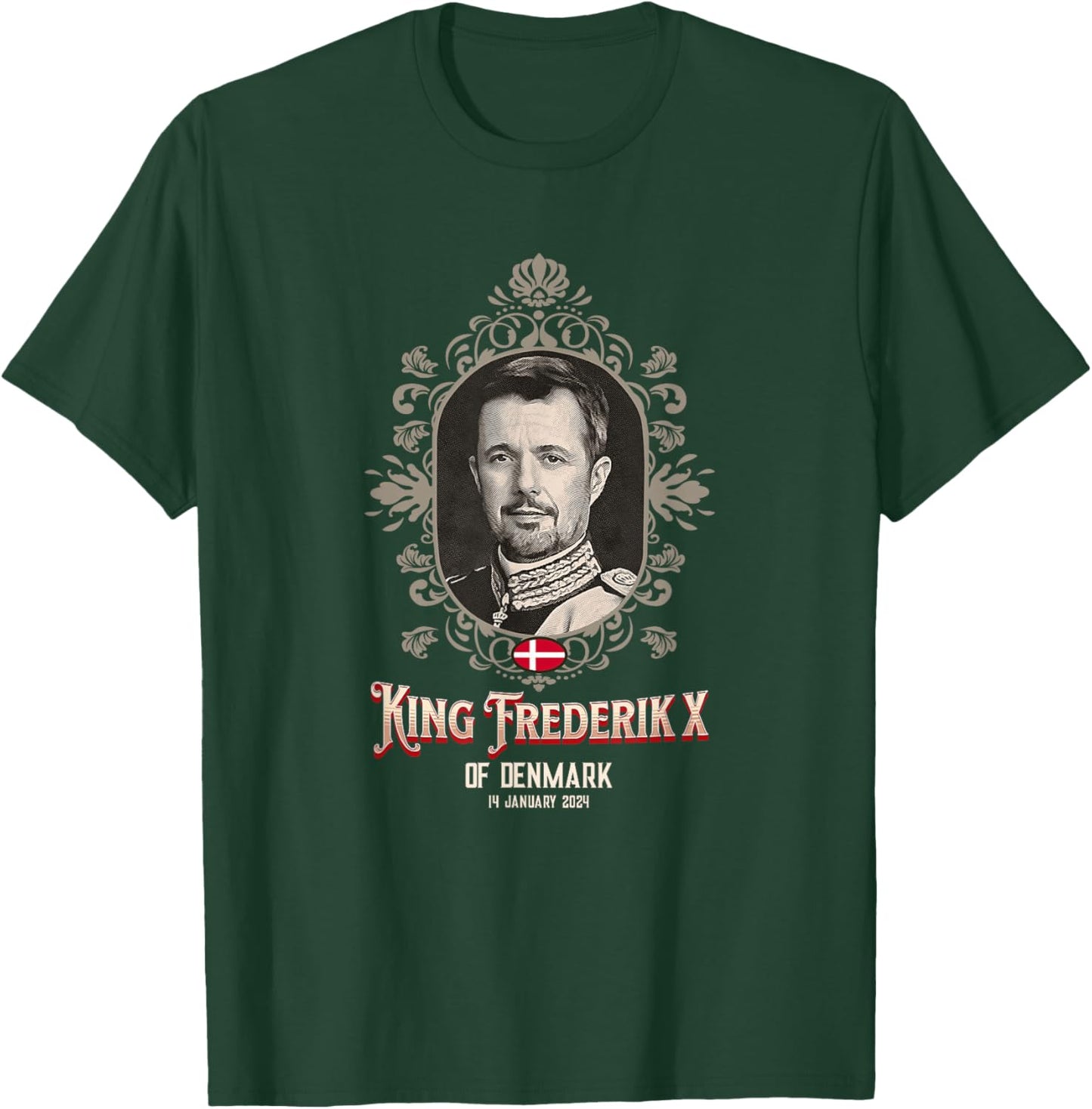 Denmark's King Frederik X Proclamation Souvenir T-Shirt - T-Shirt | Forest