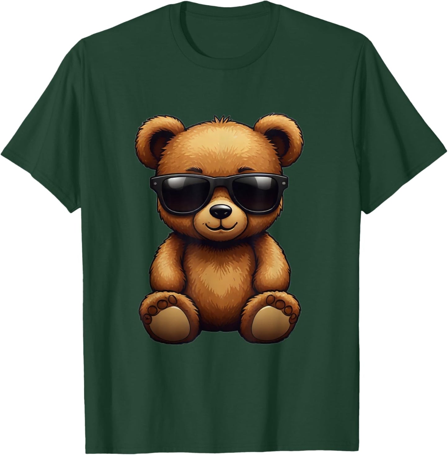 Cool Brown Bear Teddy Bear Wearing Sunglasses in Summer T-Shirt - T-Shirt | Forest