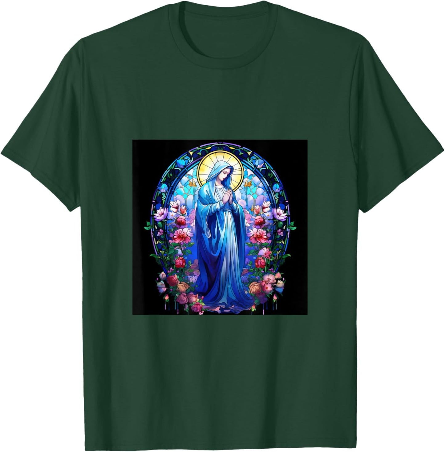 Blessed Virgin Mary Jesus Christian T-Shirt - T-Shirt | Forest