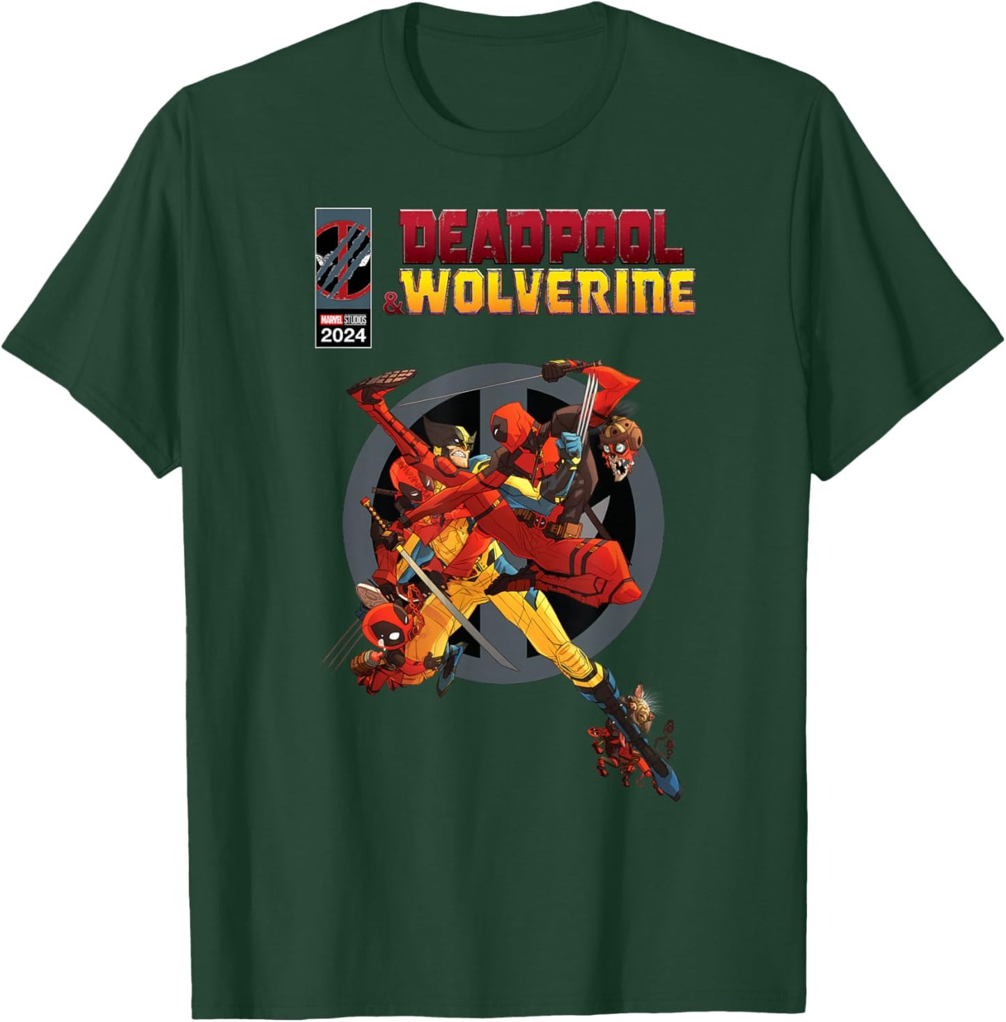 Marvel Deadpool & Wolverine Deadpool Corps Comic Cover Brawl T-Shirt - T-Shirt | Forest