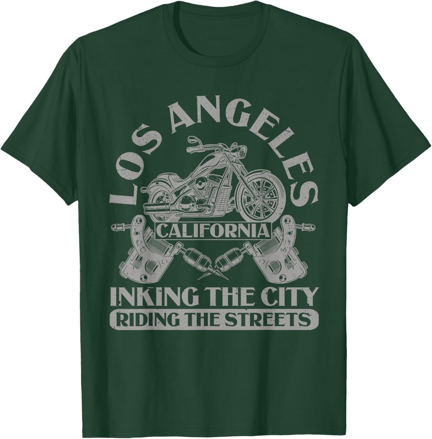 LA California Riding The Streets Biker Los Angeles T-Shirt - T-Shirt | Forest