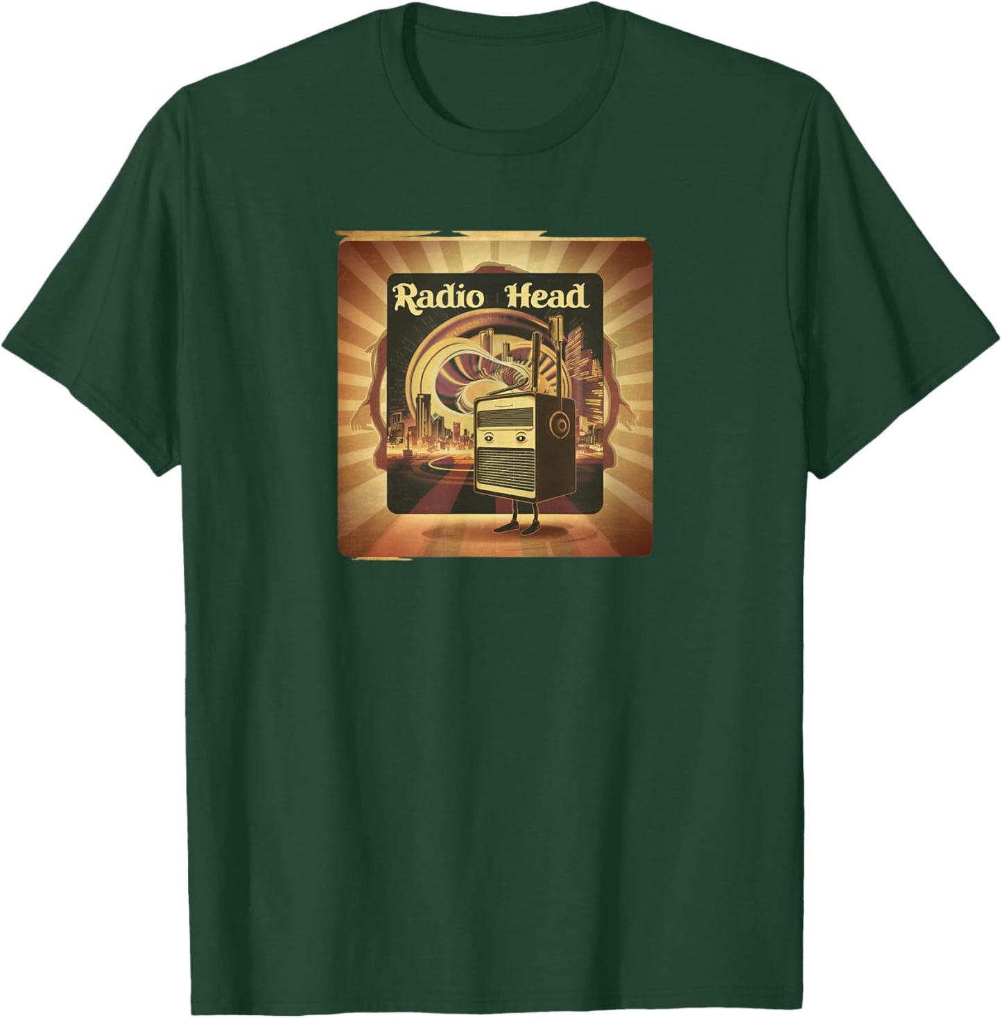 Retro Vintage Radio Head T-Shirt - T-Shirt | Forest