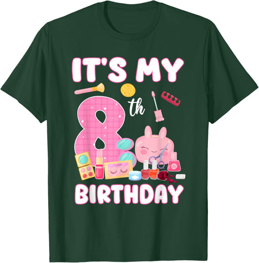 8 Years Old Girls It's My 8th Birthday Spa Theme Party T-Shirt - T-Shirt | Forest