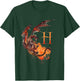 Letter H Dragon monogram T-Shirt - T-Shirt | Forest