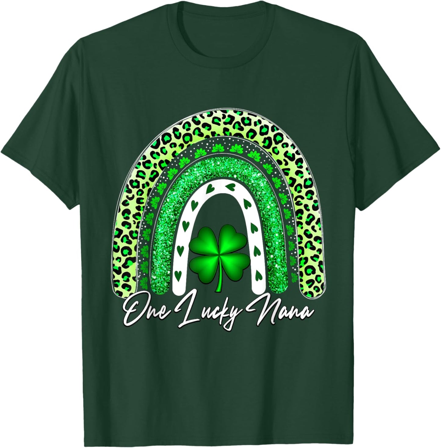One Lucky Nana Matching Family St Patricks Day Nana T-Shirt - T-Shirt | Forest