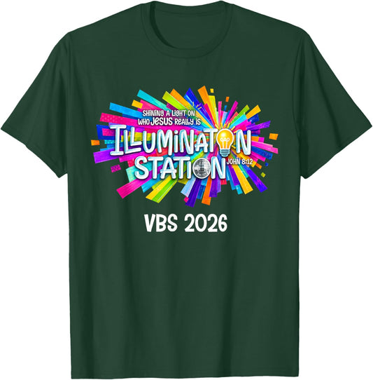 Illumination Station VBS 2026 Bible Jesus Christian Lights T-Shirt - T-Shirt | Forest