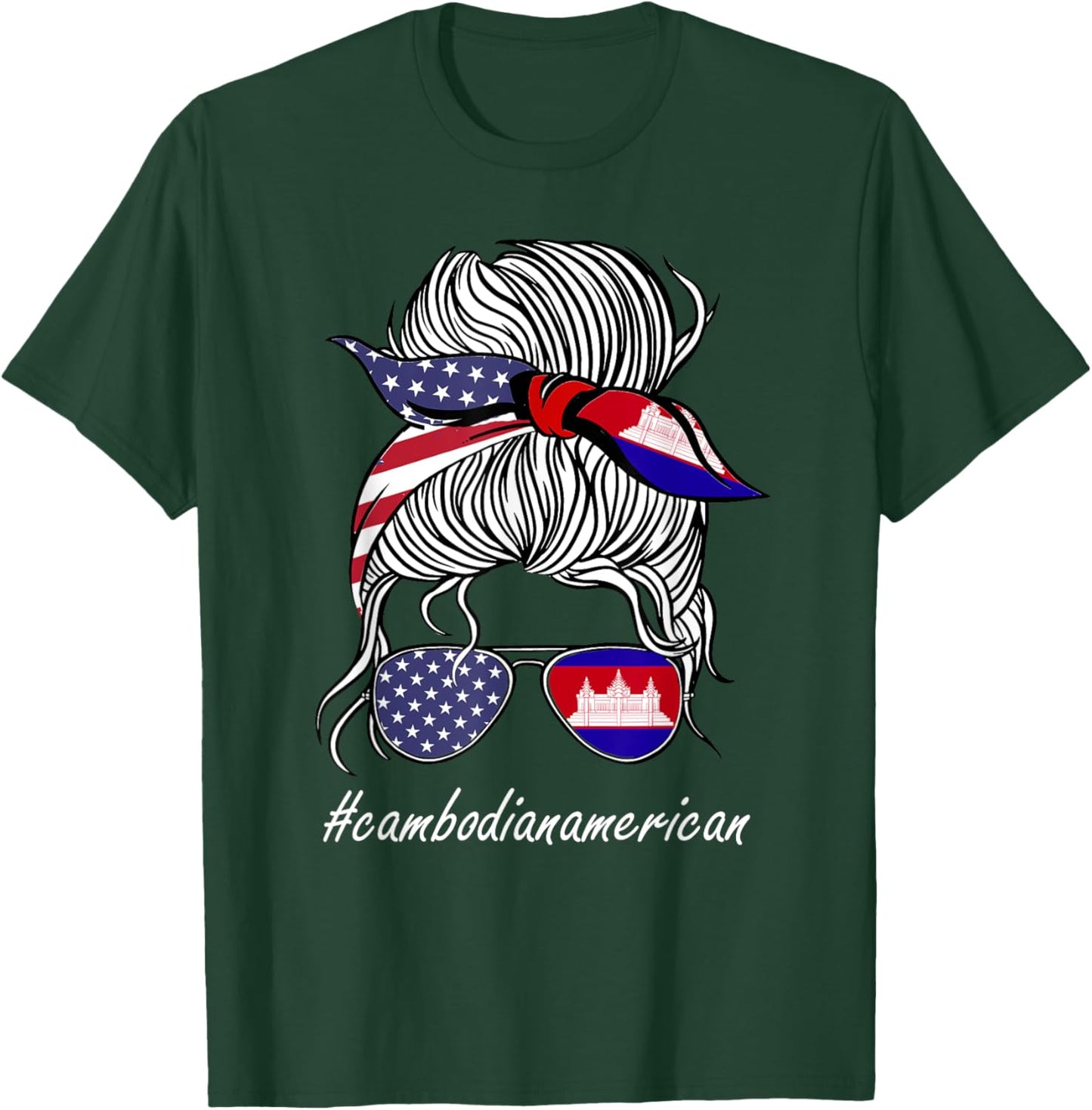Cambodia Women Heritage American Grown Girl Bulgaria Flag T-Shirt - T-Shirt | Forest
