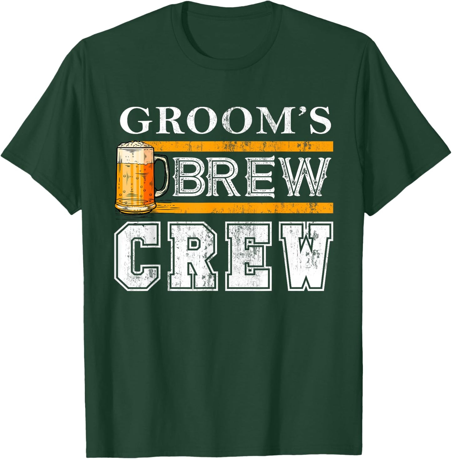 Groom's Brew Crew Funny Groomsmen Beer Team Bachelor Party T-Shirt - T-Shirt | Forest