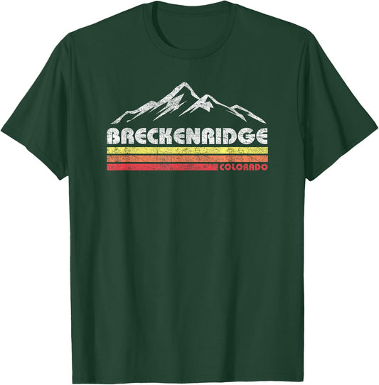 Vintage Breckenridge Colorado Throwback Retro Mountain T-Shirt - T-Shirt | Forest