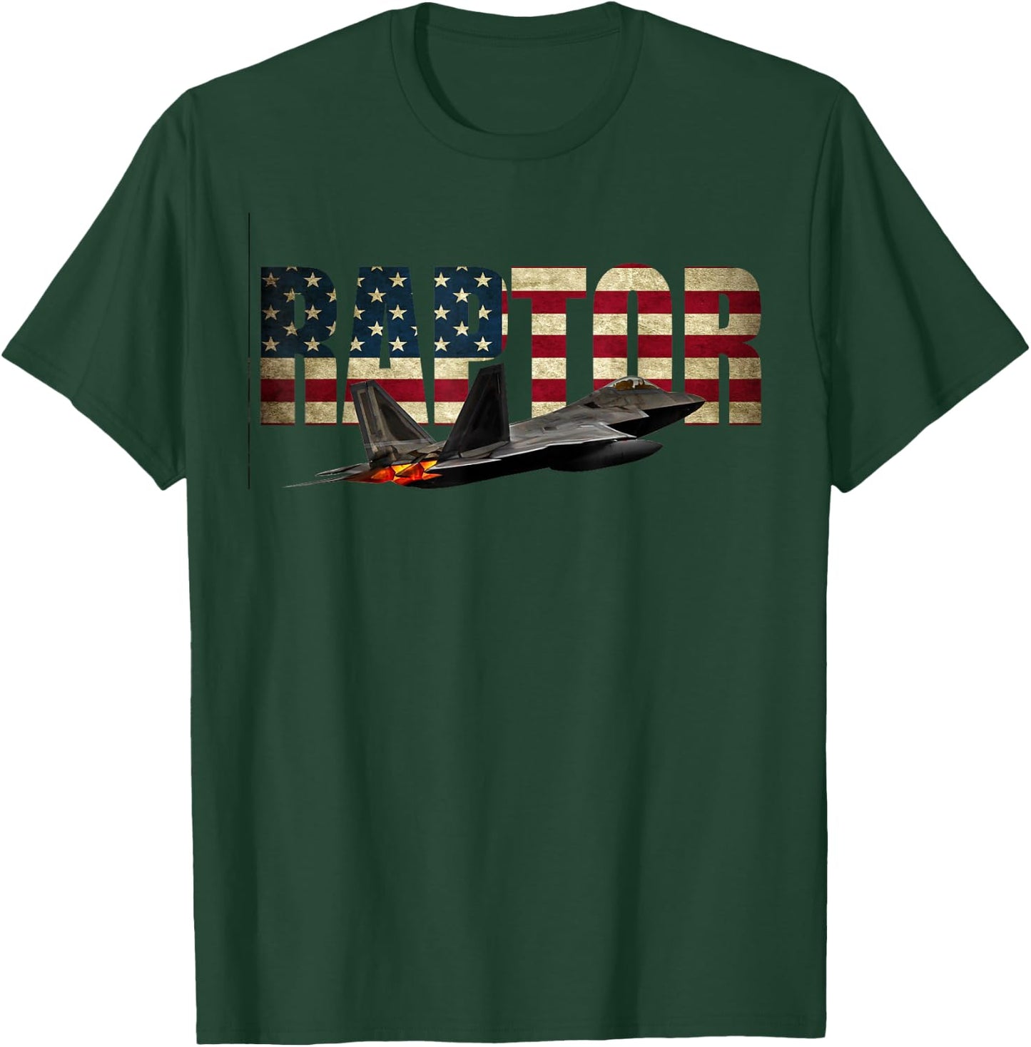 F-22 F22 Raptor Jet Fighter Plane T Shirt Us Flag Pilot T-Shirt - T-Shirt | Forest