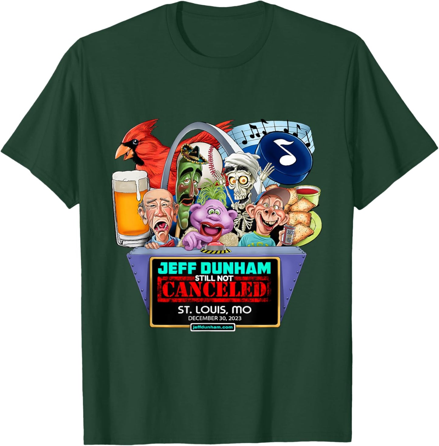 Jeff Dunham St. Louis, MO (2023) T-Shirt - T-Shirt | Forest