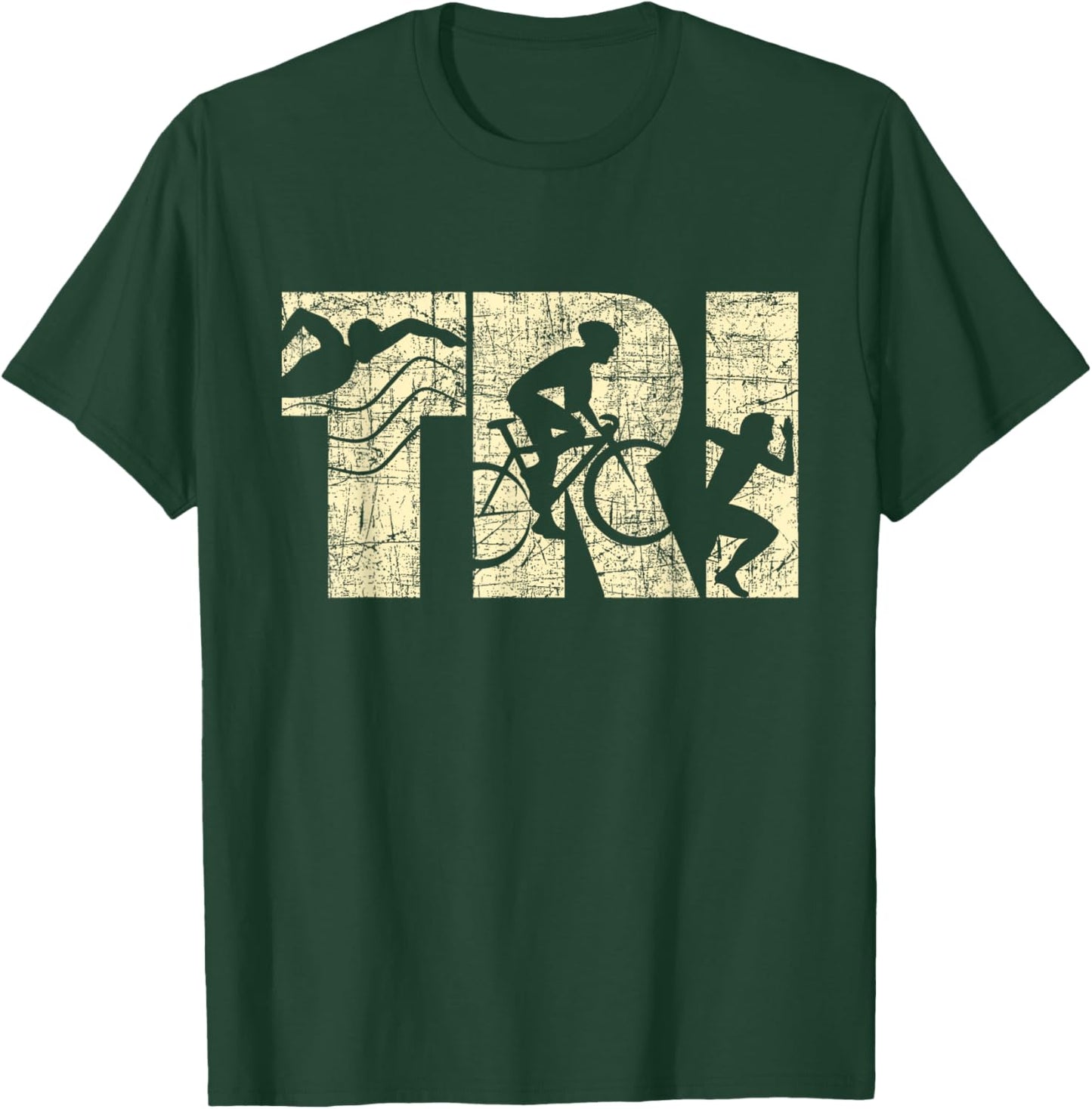 Tri - Triathlon Triathlete Marathoner Athlete Sports Lover T-Shirt - T-Shirt | Forest