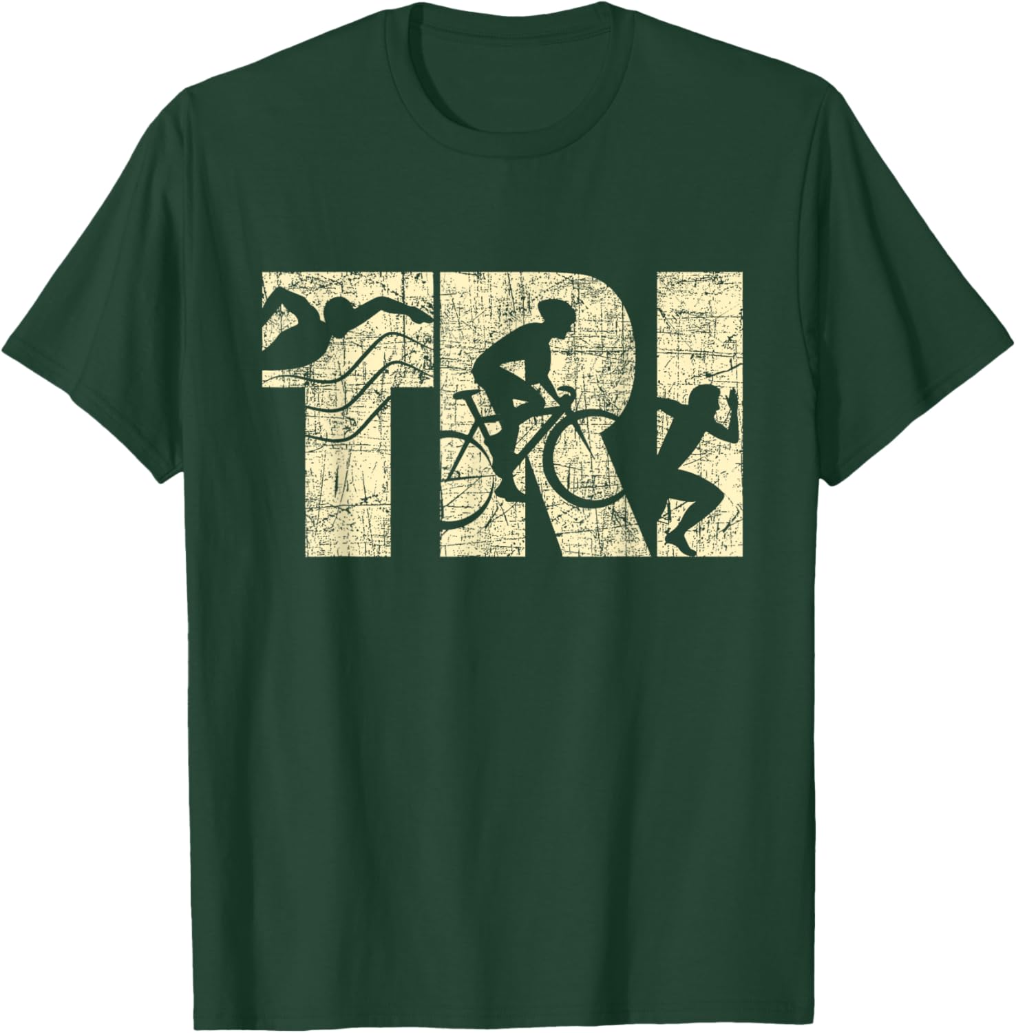 Tri - Triathlon Triathlete Marathoner Athlete Sports Lover T-Shirt - T-Shirt | Forest