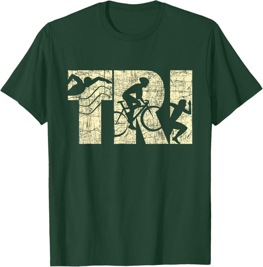 Tri - Triathlon Triathlete Marathoner Athlete Sports Lover T-Shirt - T-Shirt | Forest