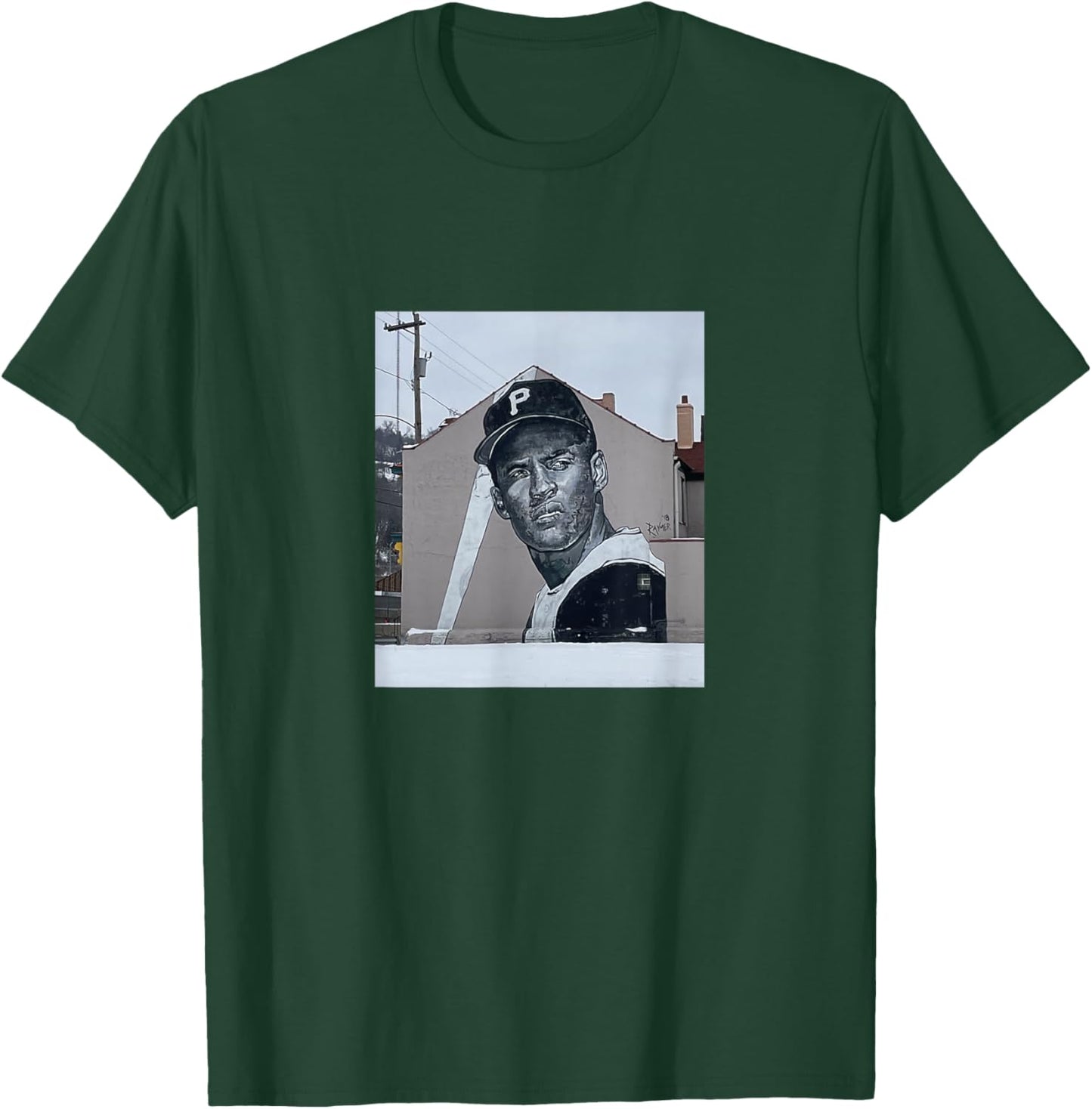 Roberto Baseball Clemente Player Puerto Rican PA Street Art T-Shirt - T-Shirt | Forest