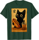 Japanese Kawaii Anime Cat Hotdog Aesthetic Cat Eating Hotdog T-Shirt - T-Shirt | Forest