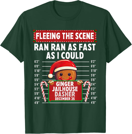 Fleeing The Scene Ginger Jailhouse Christmas Gingerbread T-Shirt - T-Shirt | Forest